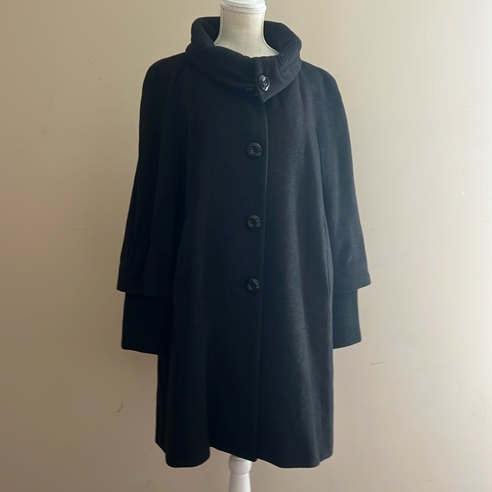 Alessandro Manzoni Woman’s Grey Wool & Cashmere Coat Made in Italy Size: It 46